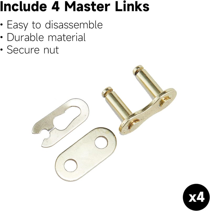 HILAKE 420H Motorcycle Chain 132 Links Non O-Ring with Connecting Master Link and Chain Breaker Heavy Duty Drive Chain for Motorcycle Bicycle Go Kart Mini Trail Bike - Image 4